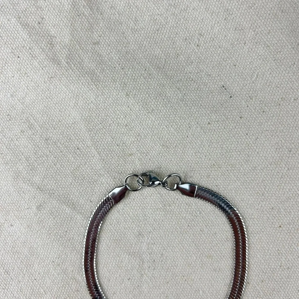 Vintage style stainless steel silver chain bracelet cyber grunge punk 7mm